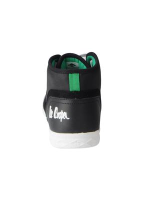 black leatherette lace up sneakers - 15616051 - Standard Image - 3