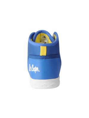 blue leatherette lace up sneakers - 15616052 - Standard Image - 3
