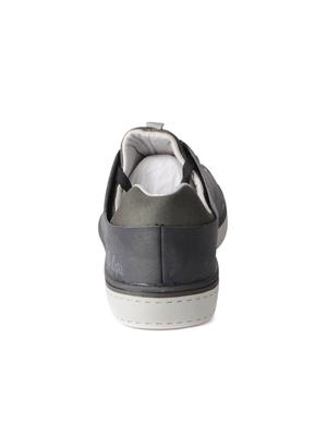 black leatherette lace up sneakers - 15616056 - Standard Image - 3