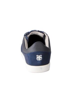 navy leatherette lace up sneakers - 15616057 - Standard Image - 3