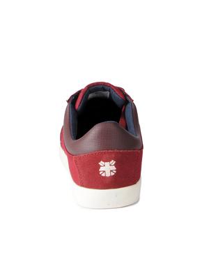 red leatherette lace up sneakers - 15616058 - Standard Image - 3