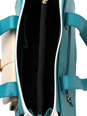 blue leatherette (pu) regular handbag - 15616082 - Standard Image - 3