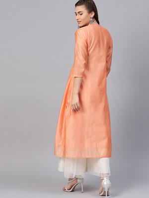 Gotta work silk flared kurta - 15616108 - Standard Image - 3