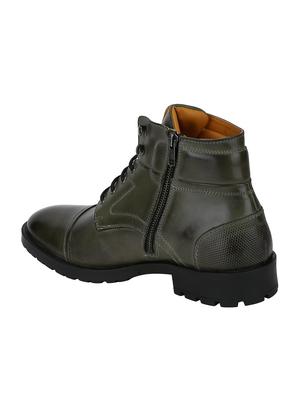 grey Leather high ankle boots - 15616447 - Standard Image - 3