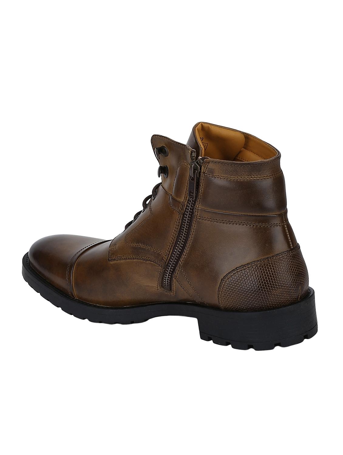 tan Leather high ankle boots - 15616449 - Zoom Image - 3