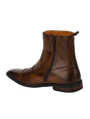tan Leather slip on boots - 15616452 - Standard Image - 3