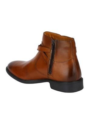 tan leather slip on boots - 15616453 - Standard Image - 3