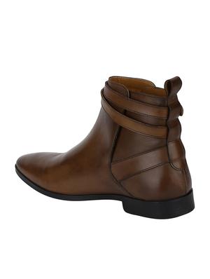 tan leather slip on boots - 15616454 - Standard Image - 3