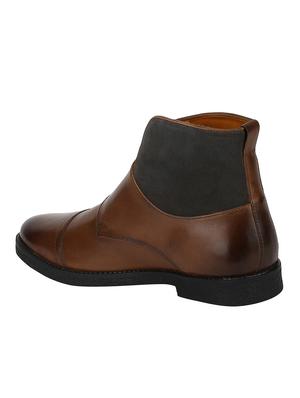 tan Leather slip on boots - 15616455 - Standard Image - 3