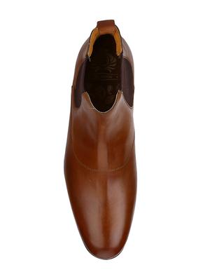 tan Leather slip on boots - 15616466 - Standard Image - 3