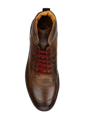 brown Leather lace up sneakers - 15616478 - Standard Image - 3