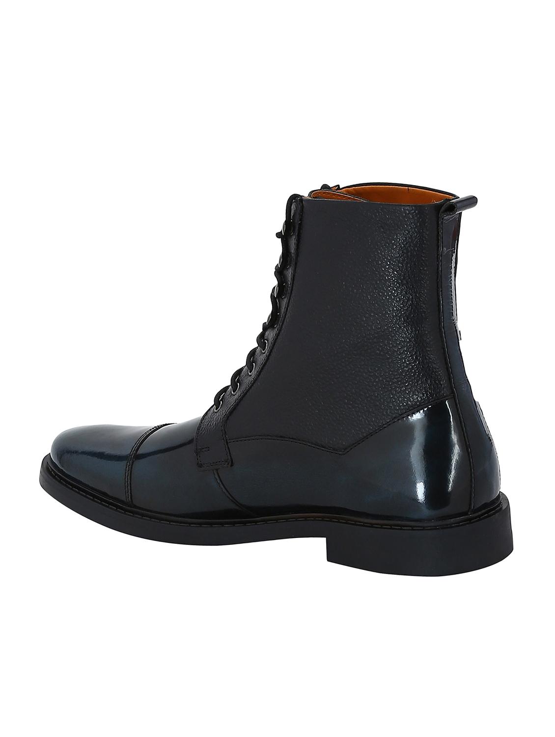 navy Leather high ankle boots - 15616479 - Zoom Image - 3