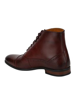 brown Leather high ankle boots - 15616484 - Standard Image - 3