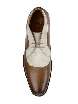 tan Leather lace-up derbys - 15616486 - Standard Image - 3