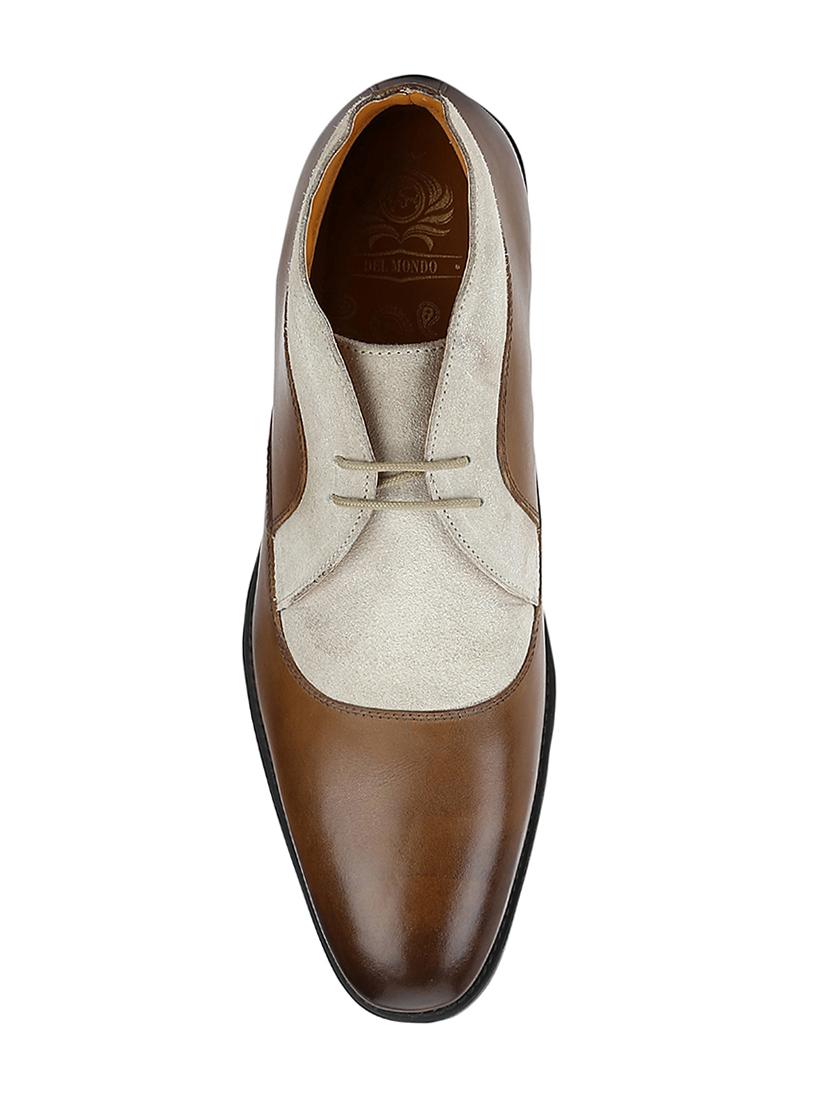 tan Leather lace-up derbys - 15616486 - Zoom Image - 3
