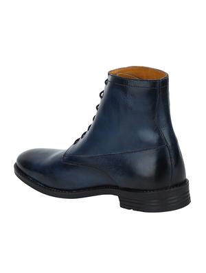 navy Leather high ankle boots - 15616488 - Standard Image - 3