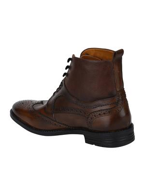 brown Leather high ankle boots - 15616495 - Standard Image - 3