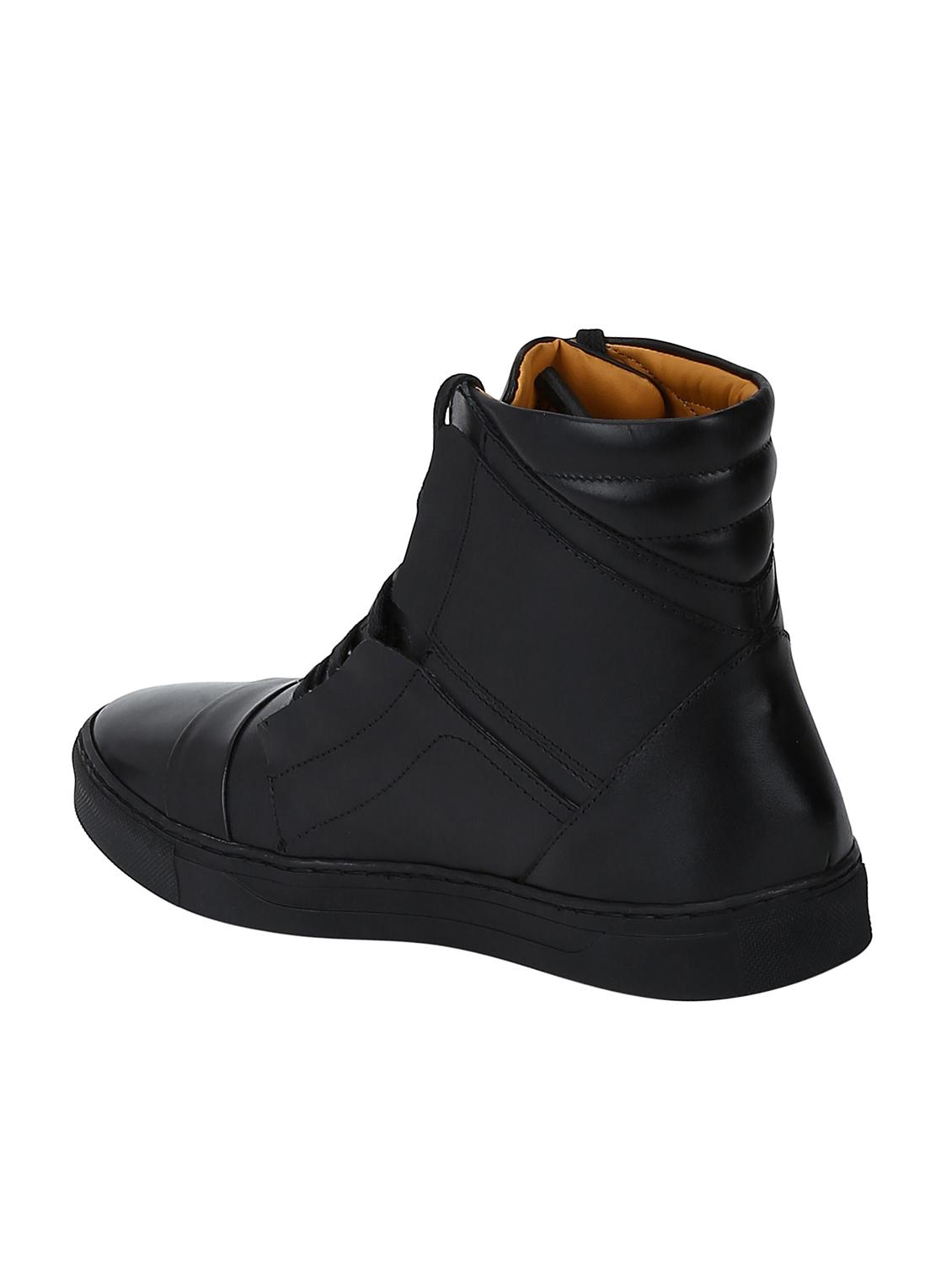 black Leather lace up sneakers - 15616500 - Zoom Image - 3