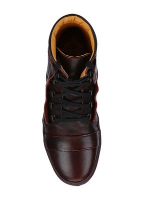 brown Leather lace up sneakers - 15616503 - Standard Image - 3