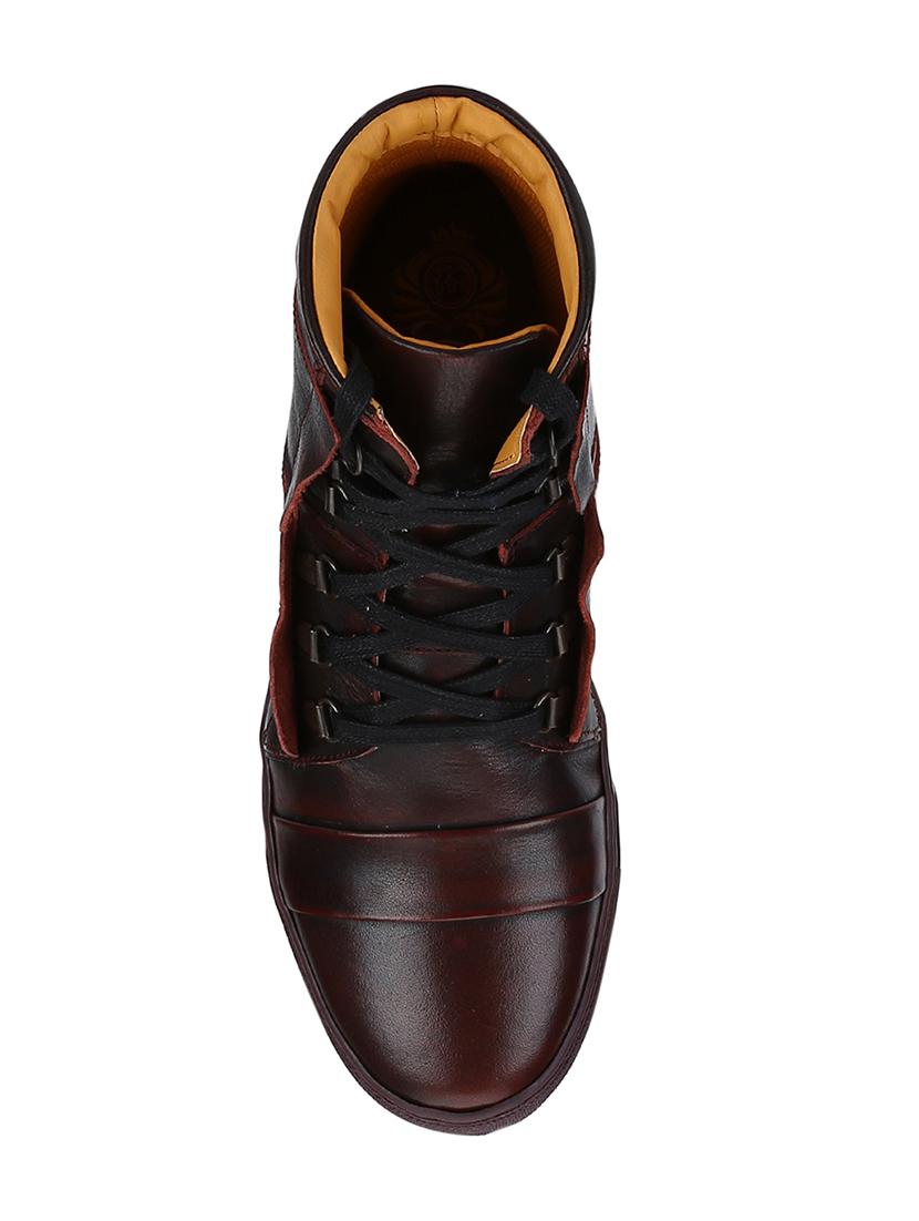 brown Leather lace up sneakers - 15616503 - Zoom Image - 3