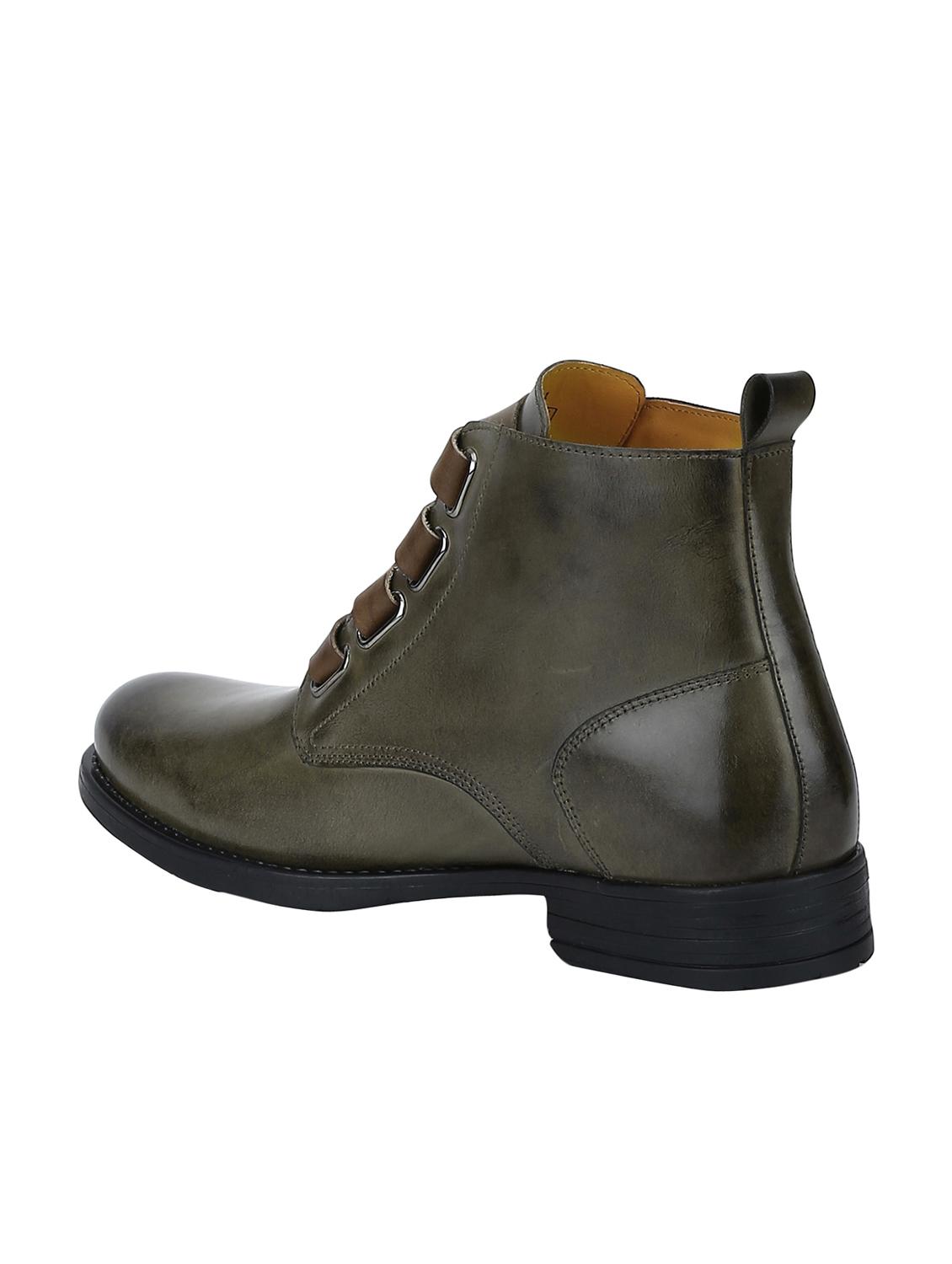 grey Leather high ankle boots - 15616505 - Zoom Image - 3