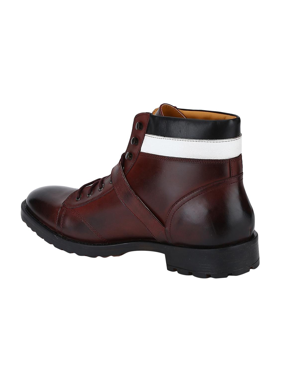brown Leather high ankle boots - 15616506 - Zoom Image - 3