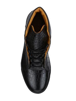 black Leather lace up sneakers - 15616508 - Standard Image - 3