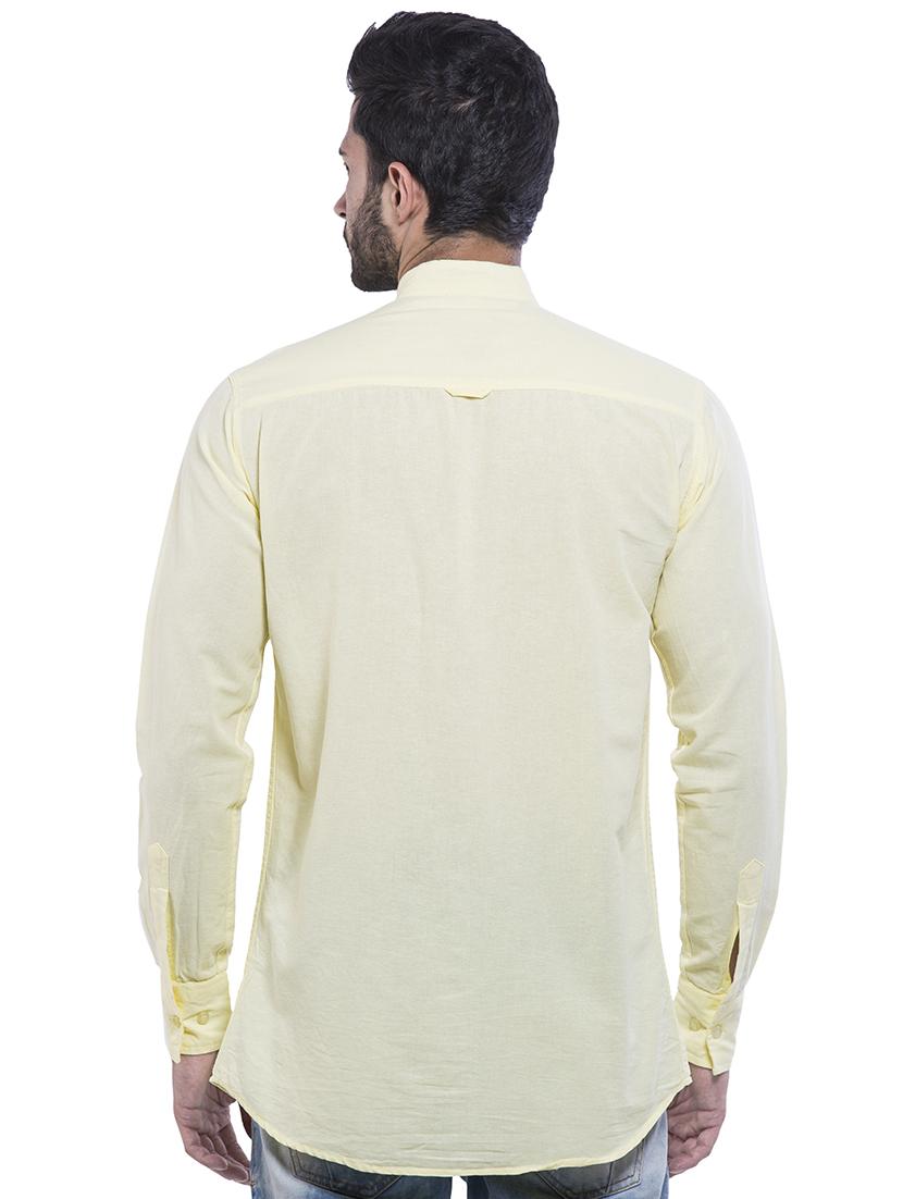 yellow cotton casual shirt - 15616555 - Zoom Image - 3