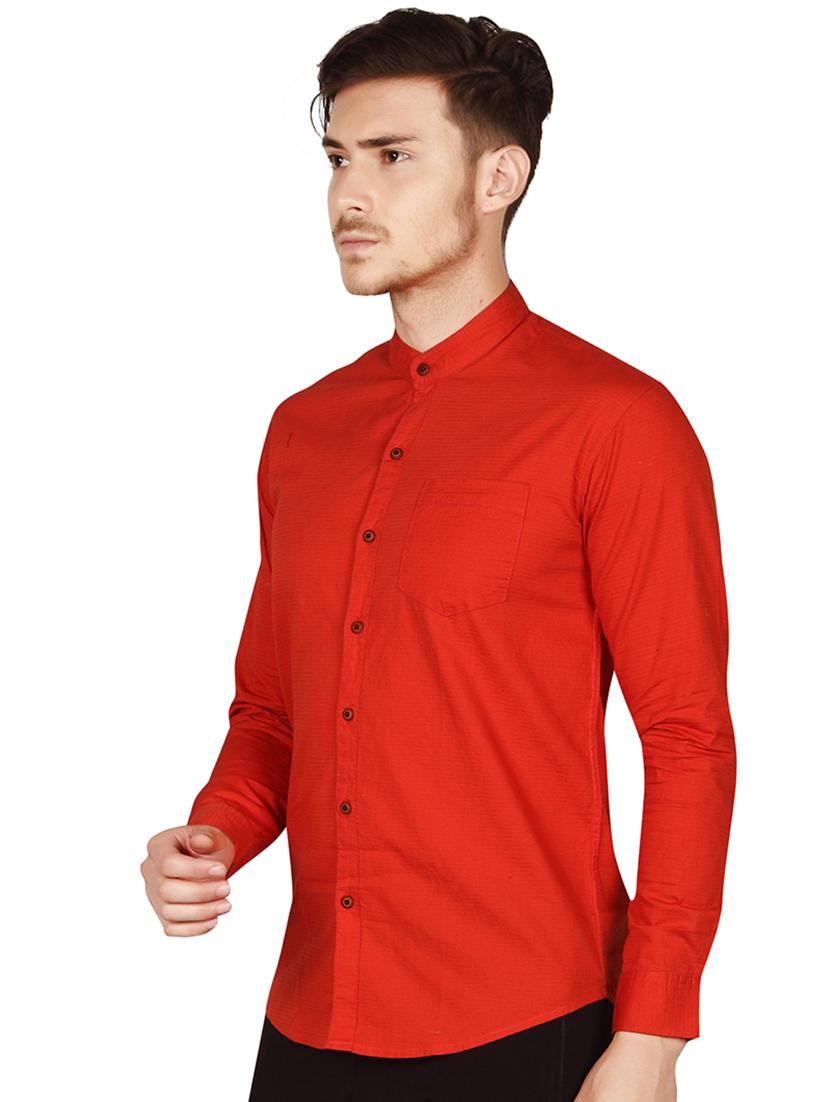 red cotton casual shirt - 15616556 - Zoom Image - 3
