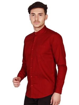 red cotton casual shirt - 15616557 - Standard Image - 3
