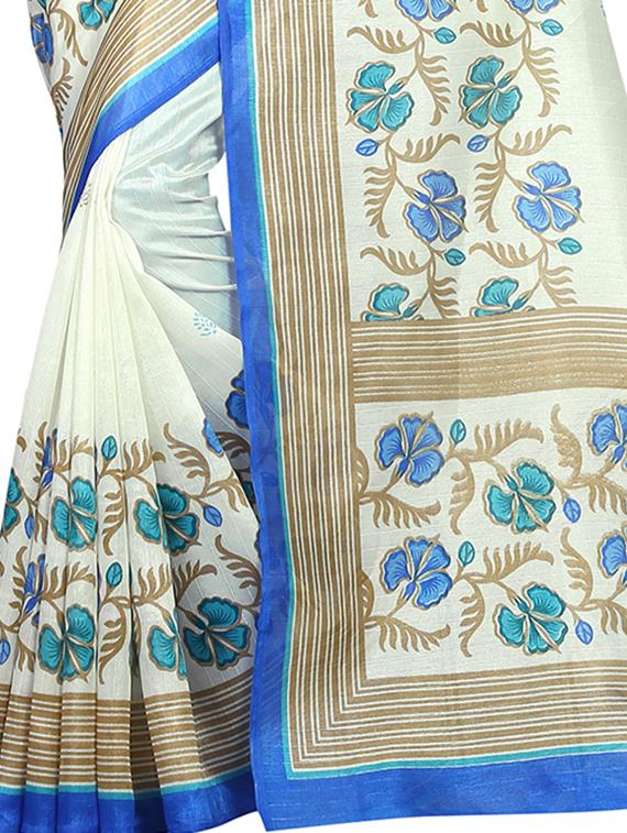floral printed bhagalpuri saree with blouse - 15616577 - Zoom Image - 3