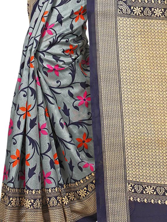 floral printed bhagalpuri saree with blouse - 15616583 - Zoom Image - 3