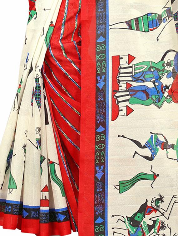 warli printed bhagalpuri saree with blouse - 15616589 - Zoom Image - 3