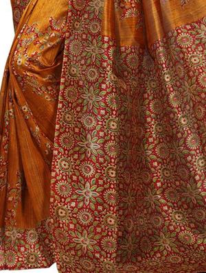 kalamkari printed bhagalpuri saree with blouse - 15616595 - Standard Image - 3