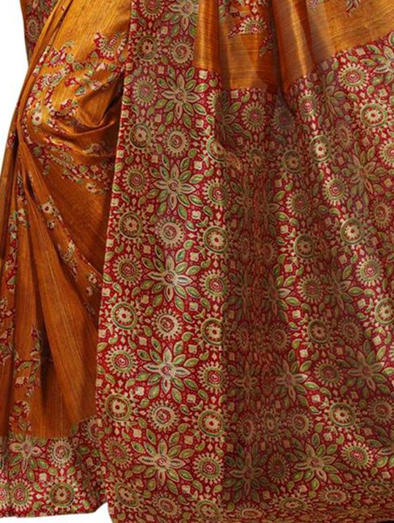 kalamkari printed bhagalpuri saree with blouse - 15616595 - Zoom Image - 3
