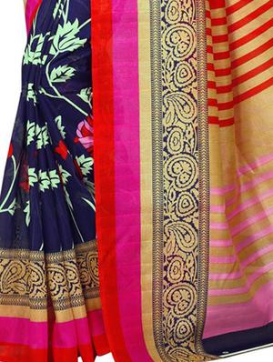 kalamkari printed bhagalpuri saree with blouse - 15616596 - Standard Image - 3