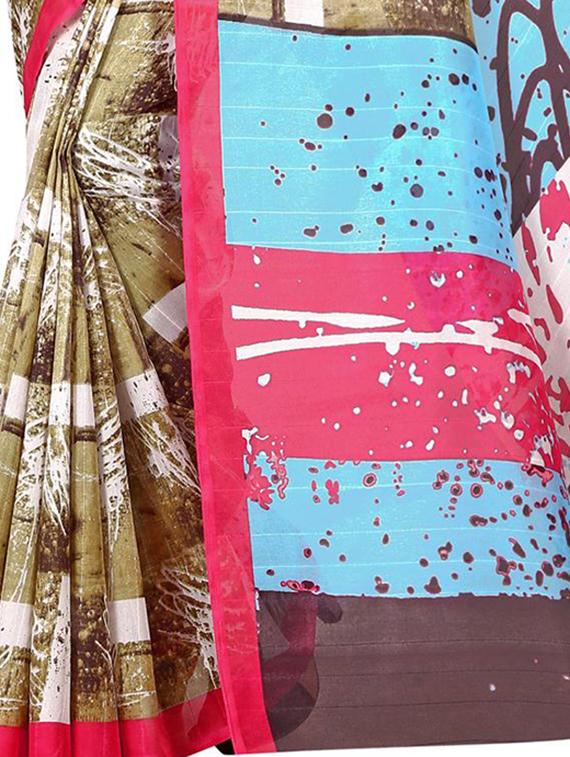 geometrical printed bhagalpuri saree with blouse - 15616598 - Zoom Image - 3
