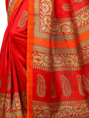 floral border bhagalpuri saree with blouse - 15616603 - Standard Image - 3