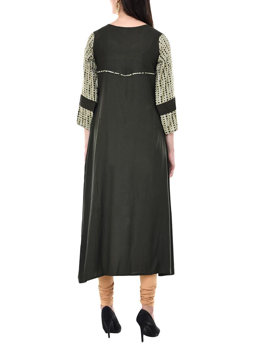 Criss-cross Dori a-line kurta - 15616752 - Zoom Image - 3