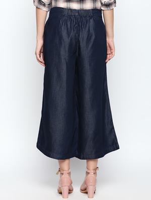 elasticated waist mid rise flared palazzo - 15617005 - Standard Image - 3