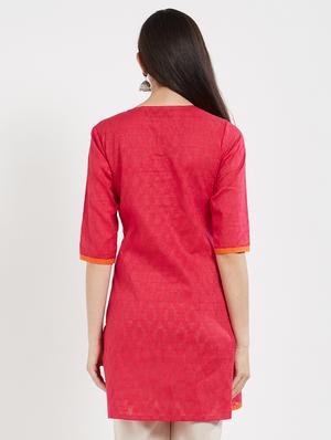 fuchsia straight kurti - 15619535 - Standard Image - 3