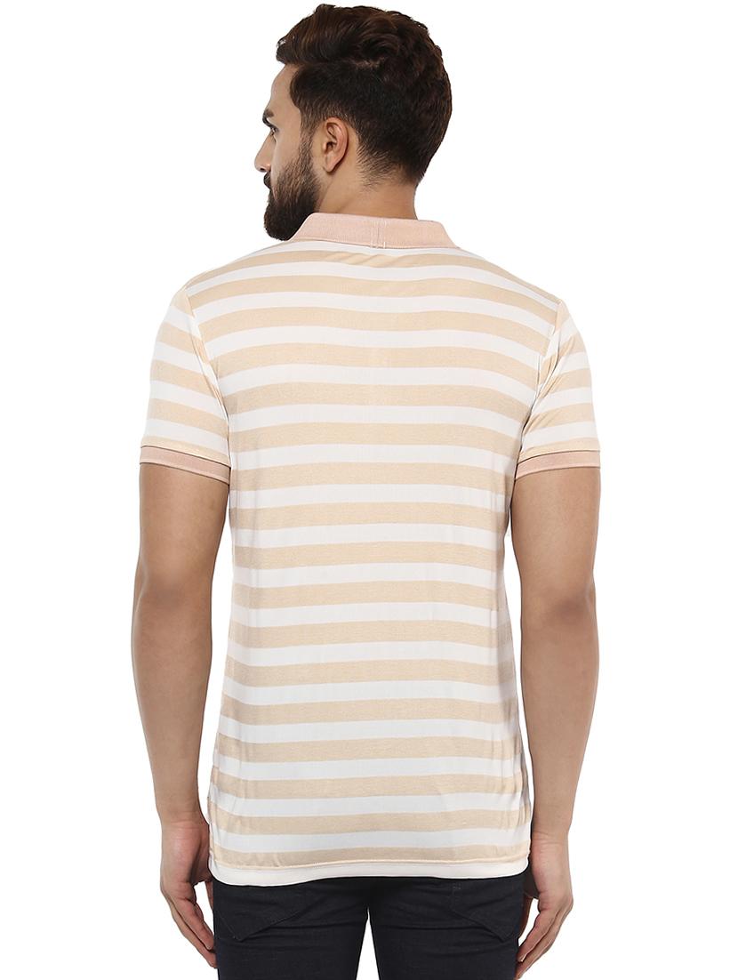 beige cotton blend polo t-shirt - 15619662 - Zoom Image - 3