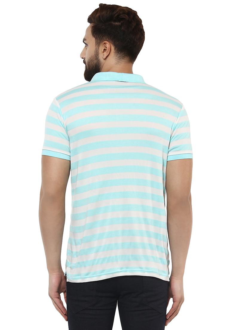 blue cotton blend polo t-shirt - 15619663 - Zoom Image - 3