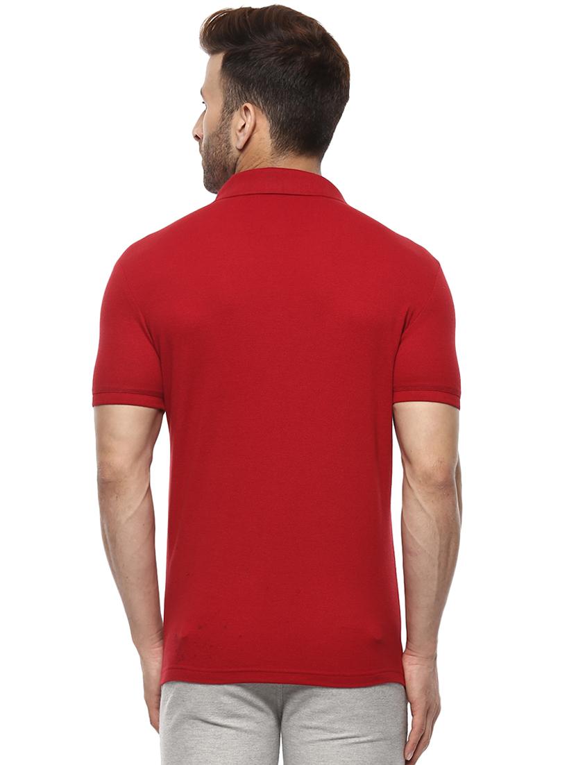 red cotton polo t-shirt - 15619676 - Zoom Image - 3
