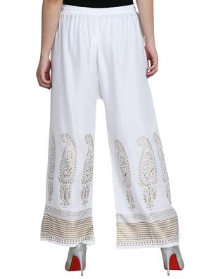 Foil printed flared palazzo - 15620002 - Standard Image - 3