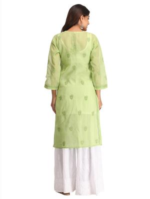 Chikankari straight kurta - 15620242 - Standard Image - 3