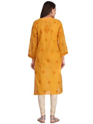 Chikankari straight kurta - 15620246 - Standard Image - 3