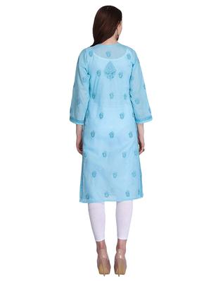 Chikankari straight kurta - 15620248 - Standard Image - 3