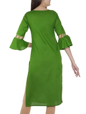Straight criss-cross bell sleeves kurta - 15620258 - Standard Image - 3
