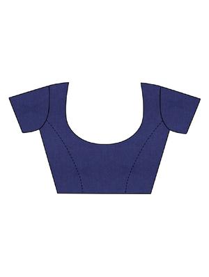 Contrast bordered geometrical saree with blouse - 15620320 - Standard Image - 3